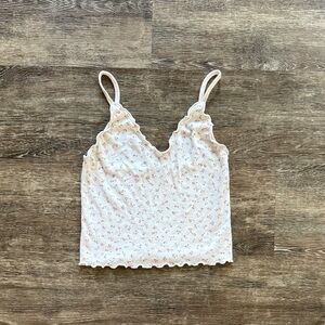 Brandy Melville Floral Ruffled Tank Top